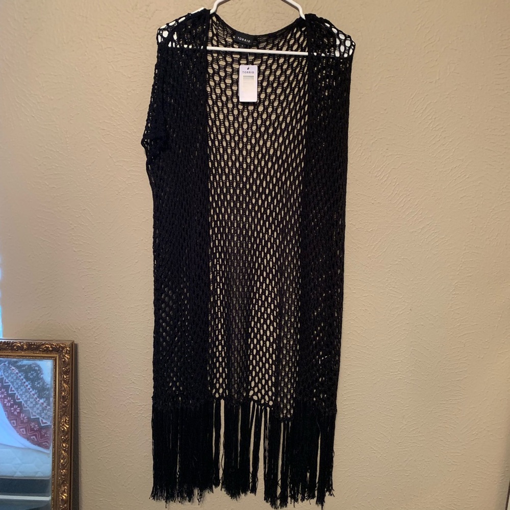 Torrid long overpiece knit similar to fishnet sz 4